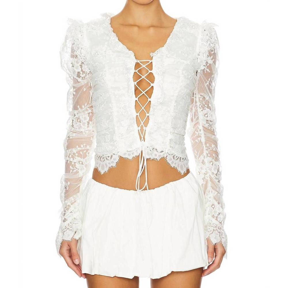 NEW FOR LOVE & LEMONS lexi top in white